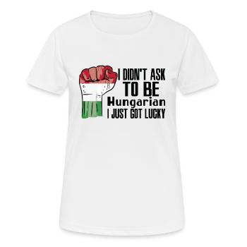 Ungarischer Stolz Ungarische Flagge Gewachsen - Frauen T-Shirt atmungsaktiv - Weiß - Vorne - AI Model Female 172 dark (172cm)