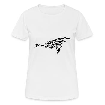 Baleine, Béluga, Rorqual bleu, Rorqual à bosse, Océan, Biologiste marin - T-shirt respirant Femme - blanc - Devant - AI Model Female 172 dark (172cm)