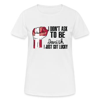 Danish Pride Denmark Flag Grown Danish Roots - Women's Breathable T-Shirt - white - Front - AI Model Female 172 dark (172cm)