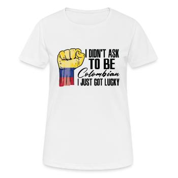 Fierté colombienne Drapeau colombien - T-shirt respirant Femme - blanc - Devant - AI Model Female 172 dark (172cm)