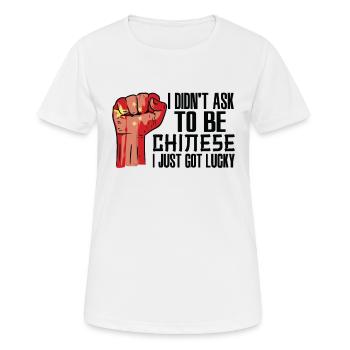 Chinesischer Stolz Chinesische Flagge Gewachsen - Frauen T-Shirt atmungsaktiv - Weiß - Vorne - AI Model Female 172 dark (172cm)
