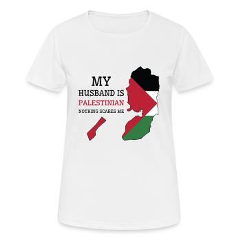 Nothing Scares Me My Wife Is Palestinian Husband - Women's Breathable T-Shirt - white - Front - AI Model Female 172 dark (172cm)