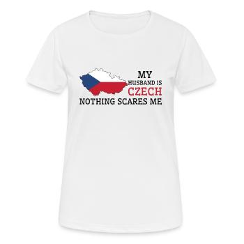 Nichts macht mir Angst Meine Frau ist tschechisch - Frauen T-Shirt atmungsaktiv - Weiß - Vorne - AI Model Female 172 dark (172cm)