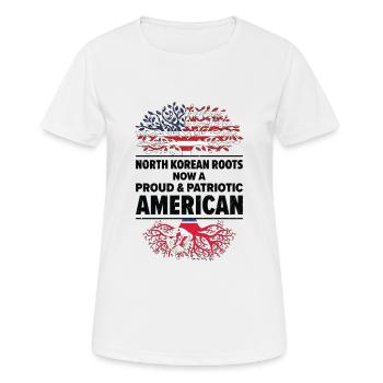 Nordkorea Amerikanischer Patriot USA Gewachsen - Frauen T-Shirt atmungsaktiv - Weiß - Vorne - AI Model Female 172 dark (172cm)
