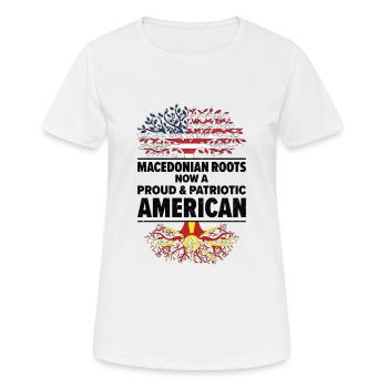 Mazedonischer Amerikanischer Patriot USA - Frauen T-Shirt atmungsaktiv - Weiß - Vorne - AI Model Female 172 dark (172cm)