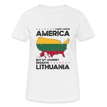 Lituanien Américain Patriot USA Cultivé - T-shirt respirant Femme - blanc - Devant - AI Model Female 172 dark (172cm)