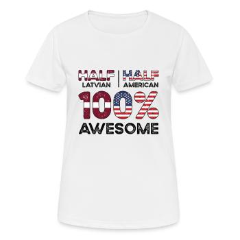 Lettische amerikanische Patriotin USA Gewachsen - Frauen T-Shirt atmungsaktiv - Weiß - Vorne - AI Model Female 172 dark (172cm)