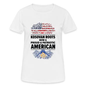 Kosovar American Patriot États-Unis - T-shirt respirant Femme - blanc - Devant - AI Model Female 172 dark (172cm)