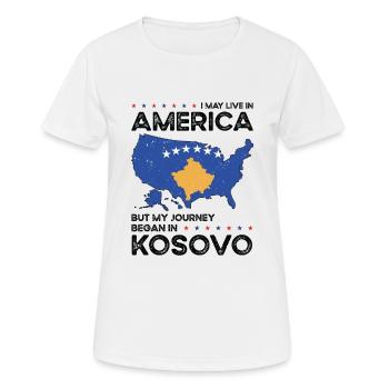 Kosovar American Patriot États-Unis - T-shirt respirant Femme - blanc - Devant - AI Model Female 172 dark (172cm)