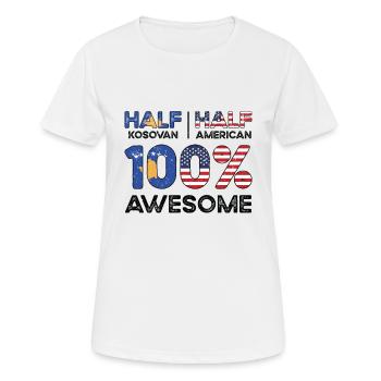 Kosovar American Patriot États-Unis - T-shirt respirant Femme - blanc - Devant - AI Model Female 172 dark (172cm)