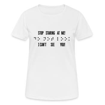Braille Blind Blindness Awareness Visually - Women's Breathable T-Shirt - white - Front - AI Model Female 172 dark (172cm)
