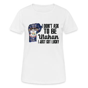 Utahan Américain U.S. Patriot USA cultivé Utah - T-shirt respirant Femme - blanc - Devant - AI Model Female 172 dark (172cm)
