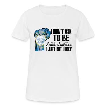 Dakota du Sud Américain U.S. Patriot USA Cultivé - T-shirt respirant Femme - blanc - Devant - AI Model Female 172 dark (172cm)