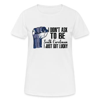 Caroline du Sud Américain U.S. Patriot U.S. - T-shirt respirant Femme - blanc - Devant - AI Model Female 172 dark (172cm)