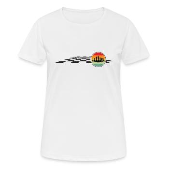 Échecs, Échiquier, Coups d’échecs, Échec et mat - T-shirt respirant Femme - blanc - Devant - AI Model Female 172 dark (172cm)