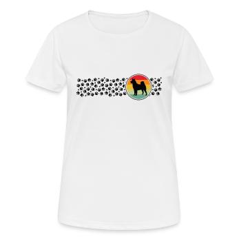 Hund Terrier Hund Retro Hunde Besitzer - Frauen T-Shirt atmungsaktiv - Weiß - Vorne - AI Model Female 172 dark (172cm)