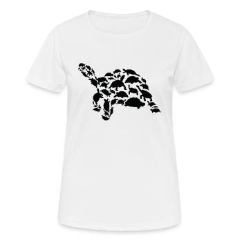 Tortue Faune Tortue Silhouette - T-shirt respirant Femme - blanc - Devant - AI Model Female 172 dark (172cm)