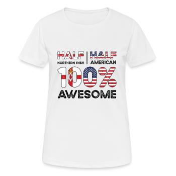 Halb Nordirland Nordirland Amerikaner USA - Frauen T-Shirt atmungsaktiv - Weiß - Vorne - AI Model Female 172 dark (172cm)