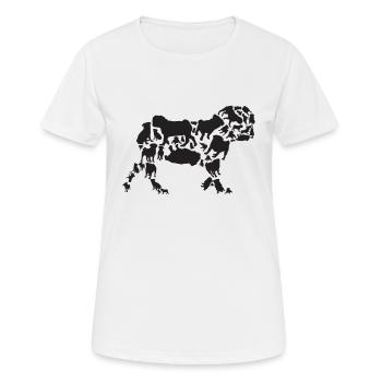 Mops Hund Mama Mops Papa - Frauen T-Shirt atmungsaktiv - Weiß - Vorne - AI Model Female 172 dark (172cm)
