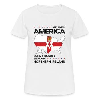 Geboren in Nordirland Nordirland Amerikaner USA - Frauen T-Shirt atmungsaktiv - Weiß - Vorne - AI Model Female 172 dark (172cm)
