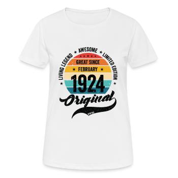 Retro 100 Years February 1924 Birthday Vintage - Women's Breathable T-Shirt - white - Front - AI Model Female 172 dark (172cm)