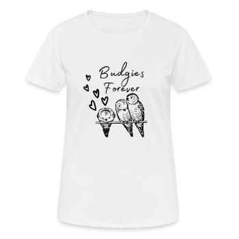 Budgies Forever Budgerigars Forever Black - Women's Breathable T-Shirt - white - Front - AI Model Female 172 dark (172cm)