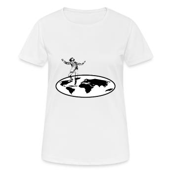 Flat Earth - Women's Breathable T-Shirt - white - Front - AI Model Female 172 dark (172cm)