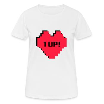 Gaming Herz 1 Leben Level Up 8Bit - Frauen T-Shirt atmungsaktiv - Weiß - Vorne - AI Model Female 172 dark (172cm)