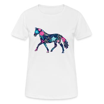 Pferd Pferd - Frauen T-Shirt atmungsaktiv - Weiß - Vorne - AI Model Female 172 dark (172cm)