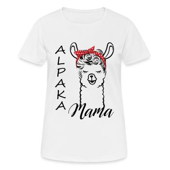 Alpaka Mama 60er Look - Frauen T-Shirt atmungsaktiv - Weiß - Vorne - AI Model Female 172 dark (172cm)