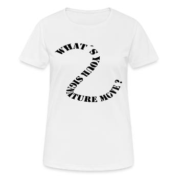 Quelle est votre signature Move Black - T-shirt respirant Femme - blanc - Devant - AI Model Female 172 dark (172cm)