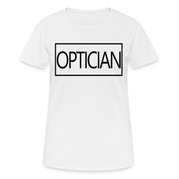 Opticien fier Étudiant Opticien diplômé - T-shirt respirant Femme - blanc - Devant - AI Model Female 172 dark (172cm)
