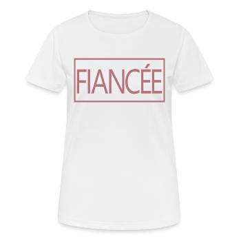 Fiancée Matching Engagement Wedding Honeymoon - Women's Breathable T-Shirt - white - Front - AI Model Female 172 dark (172cm)
