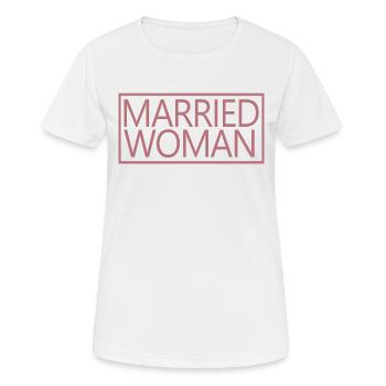 Femme mariée pour la tenue de mariage de douche nuptiale - T-shirt respirant Femme - blanc - Devant - AI Model Female 172 dark (172cm)