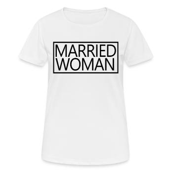 Femme mariée pour la tenue de mariage de douche nuptiale - T-shirt respirant Femme - blanc - Devant - AI Model Female 172 dark (172cm)