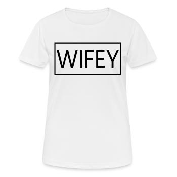 Wifey Matching Couple Engagement Wedding Honeymoon - Women's Breathable T-Shirt - white - Front - AI Model Female 172 dark (172cm)