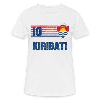 Kiribati Fußball Mannschaft - Frauen T-Shirt atmungsaktiv - Weiß - Vorne - AI Model Female 172 dark (172cm)