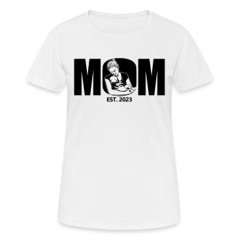 2023, Maman en devenir, annonce de grossesse - T-shirt respirant Femme - blanc - Devant - AI Model Female 172 dark (172cm)
