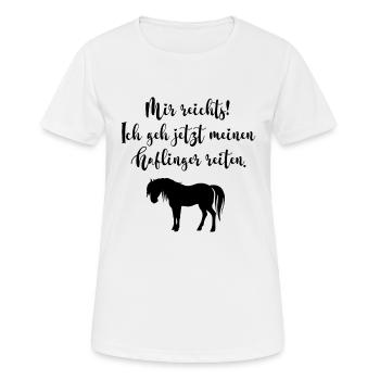 Mir reichts ich geh meinen Haflinger reiten - Frauen T-Shirt atmungsaktiv - Weiß - Vorne - AI Model Female 172 dark (172cm)