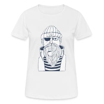 Sailor Ship Captain Sea Nautic Maritime Seaman - Women's Breathable T-Shirt - white - Front - AI Model Female 172 dark (172cm)