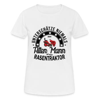 Tracteur de pelouse Jardinier Tondeuse de pelouse Tracteur - T-shirt respirant Femme - blanc - Devant - AI Model Female 172 dark (172cm)