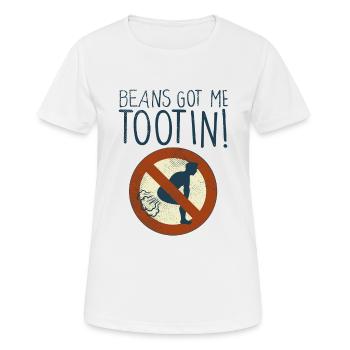 Beans Got Me Tootin Bohnen pupsen Blähungen - Frauen T-Shirt atmungsaktiv - Weiß - Vorne - AI Model Female 172 dark (172cm)