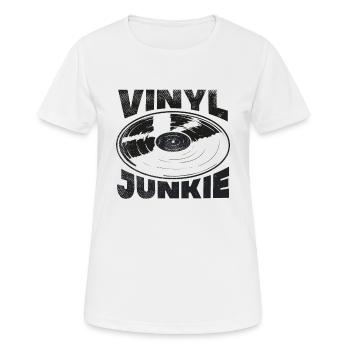 Vinyle Junkie Platine Platine 33 RPM Musique - T-shirt respirant Femme - blanc - Devant - AI Model Female 172 dark (172cm)