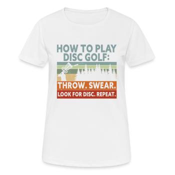 Comment jouer au Disc Golf Frisbee Golf Frolf - T-shirt respirant Femme - blanc - Devant - AI Model Female 172 dark (172cm)