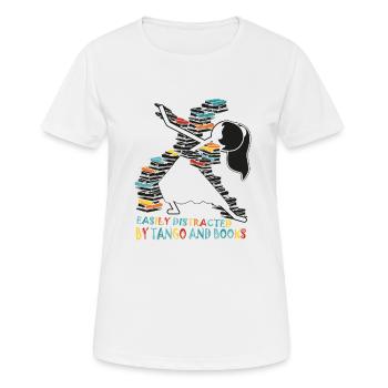 Livres dansants Lecture Rat de bibliothèque Rat de bibliothèque Rat de bibliothèque Rat de bibliothèque - T-shirt respirant Femme - blanc - Devant - AI Model Female 172 dark (172cm)