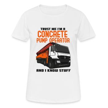 Béton béton pompes à béton camions - T-shirt respirant Femme - blanc - Devant - AI Model Female 172 dark (172cm)