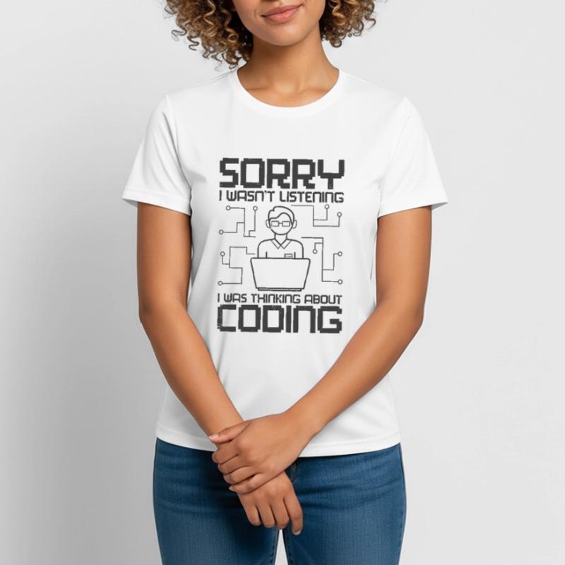 Programmeurs logiciels Web Coder Coding développeur T-shirt respirant Femme