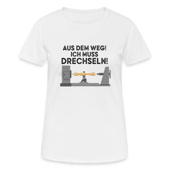 Tourneurs Drechselbank Drechsel - T-shirt respirant Femme - blanc - Devant - AI Model Female 172 dark (172cm)