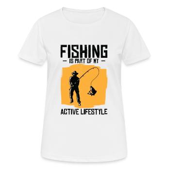 Angeln ist Teil meines aktiven Lebensstils - Frauen T-Shirt atmungsaktiv - Weiß - Vorne - AI Model Female 172 dark (172cm)