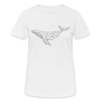 Wal "Geo Black" - Frauen T-Shirt atmungsaktiv - Weiß - Vorne - AI Model Female 172 dark (172cm)